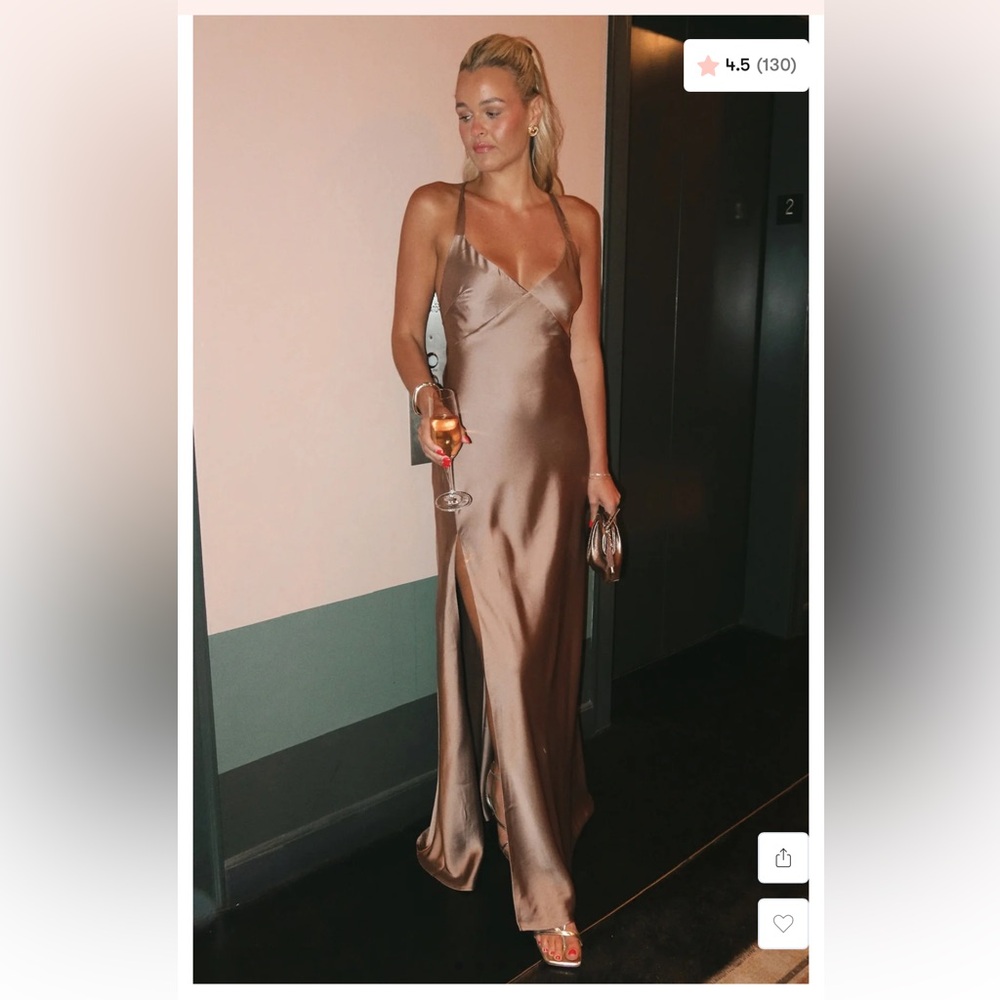 Show Me Your MuMu Anderson Dune Satin Maxi Dress